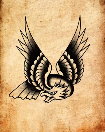 Águila con alas abiertas