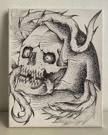 Calavera y llamas