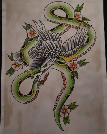 Pájaro y serpiente